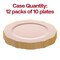 Pink with Gold Rim Round Blossom Disposable Plastic Appetizer/Salad Plates - 7.5" (120 Plates)